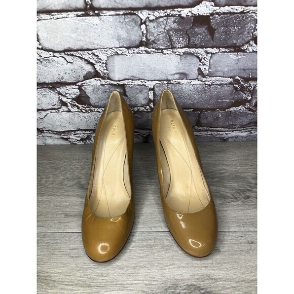 Kate Spade Camel Patent Leather Pump Dress High Heels Women’s Sz 7.5B US/38EU - Picture 4 of 16